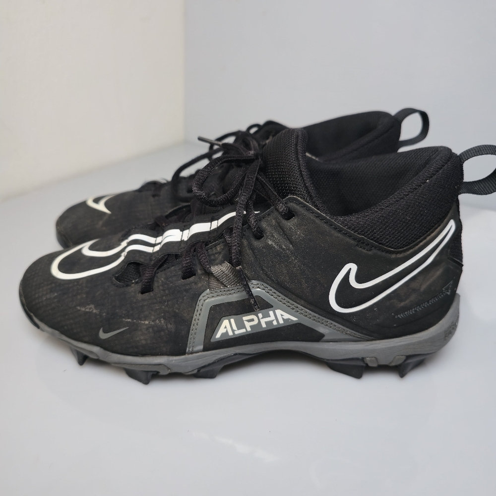 Nike Alpha Menace 3 Shark Football Cleats Black/Grey/White Men's Size 8.5